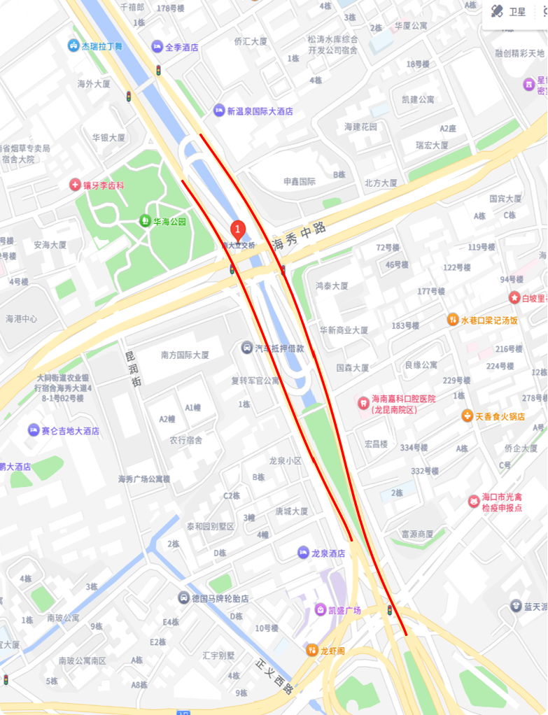 注意绕行!今晚起,海口南大立交桥桥面临时封闭施工(图1) 1.png